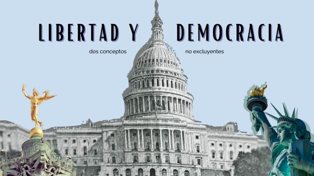 Conceptos visuales de libertad democrática y derechos humanos fundamentales